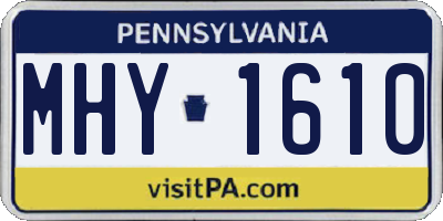 PA license plate MHY1610