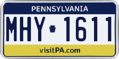 PA license plate MHY1611