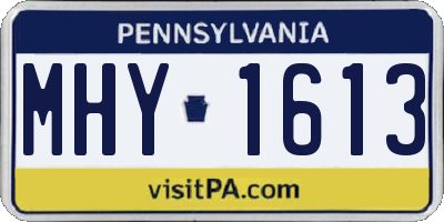 PA license plate MHY1613