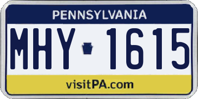 PA license plate MHY1615