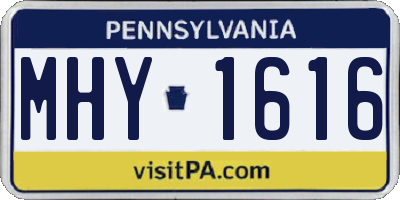 PA license plate MHY1616