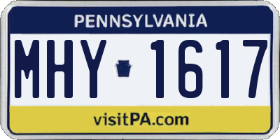 PA license plate MHY1617