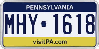 PA license plate MHY1618