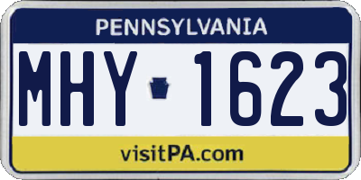 PA license plate MHY1623