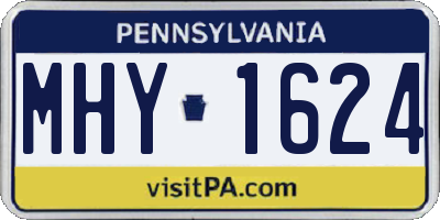 PA license plate MHY1624