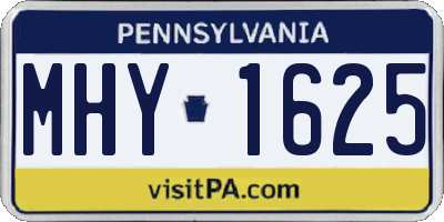 PA license plate MHY1625
