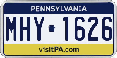 PA license plate MHY1626