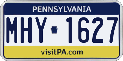PA license plate MHY1627