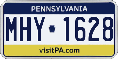 PA license plate MHY1628