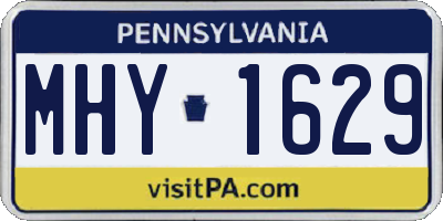 PA license plate MHY1629