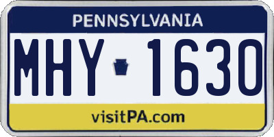PA license plate MHY1630