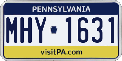 PA license plate MHY1631