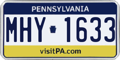 PA license plate MHY1633