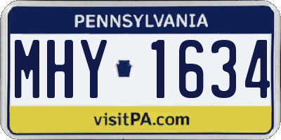 PA license plate MHY1634