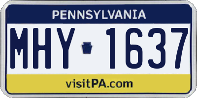 PA license plate MHY1637