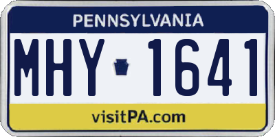 PA license plate MHY1641