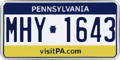 PA license plate MHY1643