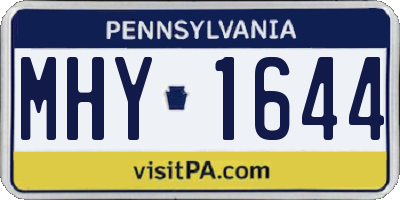 PA license plate MHY1644