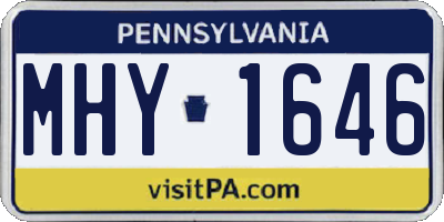 PA license plate MHY1646