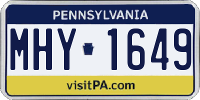 PA license plate MHY1649