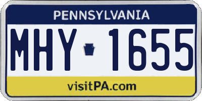 PA license plate MHY1655