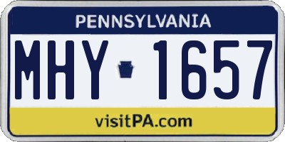 PA license plate MHY1657