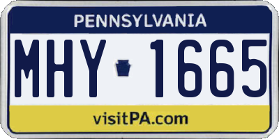 PA license plate MHY1665