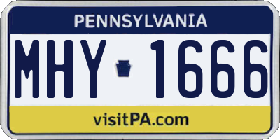 PA license plate MHY1666