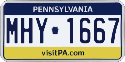 PA license plate MHY1667