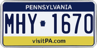 PA license plate MHY1670
