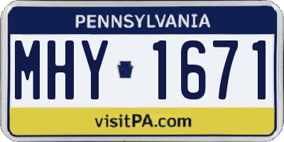 PA license plate MHY1671