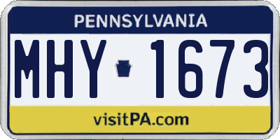 PA license plate MHY1673
