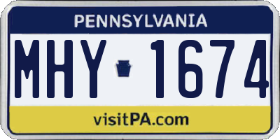 PA license plate MHY1674