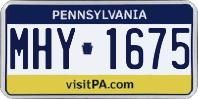 PA license plate MHY1675
