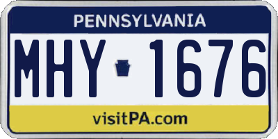PA license plate MHY1676