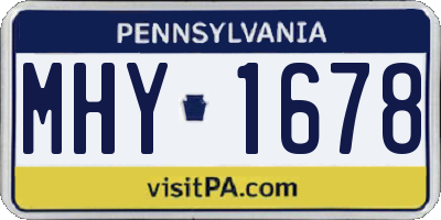 PA license plate MHY1678
