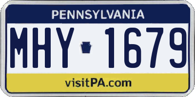 PA license plate MHY1679