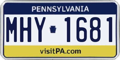 PA license plate MHY1681