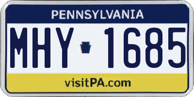 PA license plate MHY1685