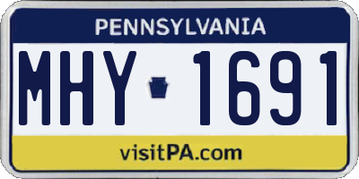 PA license plate MHY1691