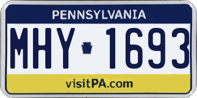 PA license plate MHY1693