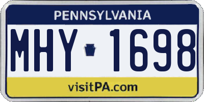 PA license plate MHY1698