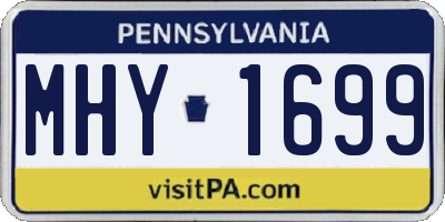 PA license plate MHY1699