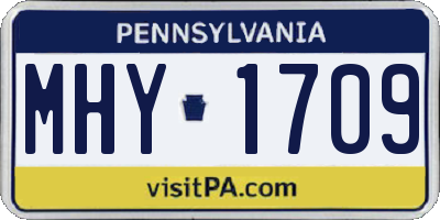 PA license plate MHY1709