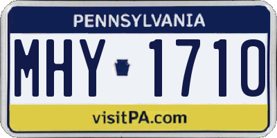 PA license plate MHY1710