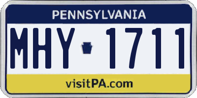 PA license plate MHY1711