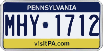 PA license plate MHY1712