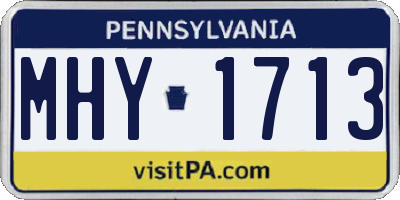 PA license plate MHY1713