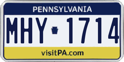 PA license plate MHY1714