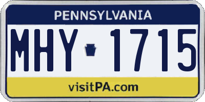PA license plate MHY1715